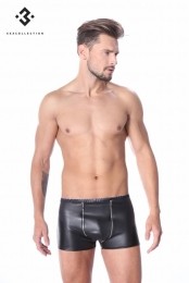 Code8byXXXCOLLECTIONZwartlerenShortmet2ritsenaanvoorzijdeS-3XL-4XL