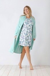 Zachteturquoiseveloursfleecedamesbadjas