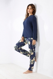 Blauwepremiumkatoen-modalpyjamaHajo