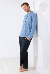 BlauwedoorknoopherenpyjamaHajo