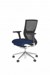 Bureaustoel105zittingpaarsrugleuningzwartmeshonderstelverchroomdaluminium1jaargarantie