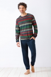 Hajoherenpyjamainterlockvrolijkestrepen