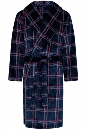 Fleecegeruiteherenbadjas