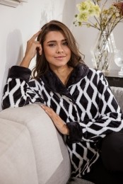 Zwart-withuispakfleece