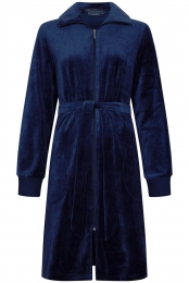 DonkerblauweveloursPastunettebadjas