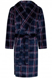 Fleecegeruiteherenbadjas