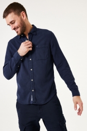 Donkerblauwoverhemd