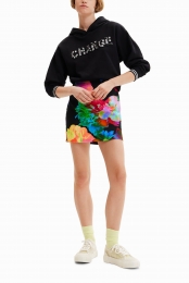 Slimfitminirokmetbloemen-BLACK-XS