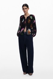Bloemenblouse-BLACK-S