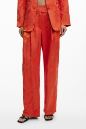 Embroideredplainlongpants-ORANGE-S