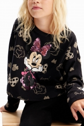 T-shirtmetMinnieMouseenpailletten-BLACK-1112