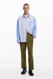 Patchworkgecombineerdoverhemd-BLUE-L