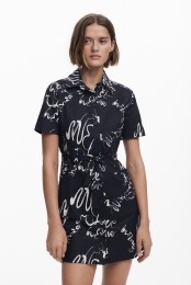 Kortbedruktejurk-BLACK-S