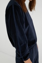 Velourssweatshirtmethart-BLUE-M