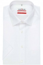 MarvelisStrijkvrijOverhemdKorteMouwModernFitWit47