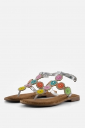 LazamaniSandalenzilverLeer