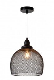 LucideMESH-Hanglamp-28cm-1xE27-Zwart