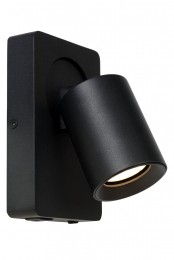 LucideNIGEL-BedlampWandlamp-LEDDimtowarm-GU10-1x5W2200K3000K-MetUSBoplaadpunt-Zwart