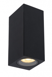 LucideZARO-WandspotWandlampBinnenBuiten-2xGU10-IP65-Zwart