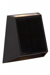 LucideLUTON-Wandlamp-Zonne-energie-LEDDimb-1x1W2850K3150K-IP54-Bewegingdagnachtsensor-Zwart