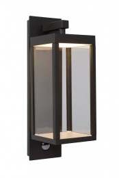 LucideCLAIRETTE-WandlampBinnenBuiten-LED-1x13W3000K-IP54-Bewegingdagnachtsensor-Antraciet