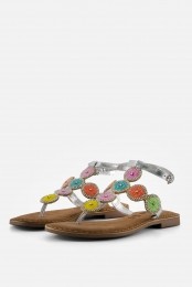 LazamaniSandalenzilverLeer