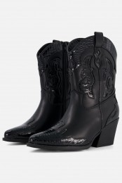 AnnRocksCowboylaarzenzwartPu