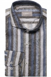 faktsOverhemdblauwbruinGestreept