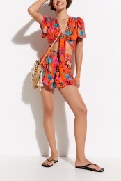 Geknoopteblousemetkoraal-ORANGE-L