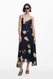 Bloemenjurkmetspaghettibandjesvanchiffon