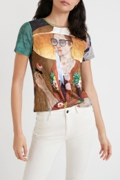 T-shirtmetportretkunstwerk-GREEN-XS