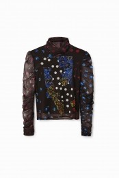 TulenT-shirtmetpatchvanstippenenbloemen
