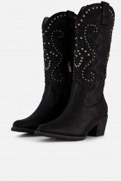 AnnRocksCowboylaarzenzwartPu