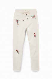 Denimjoggingbroekmetbloemen