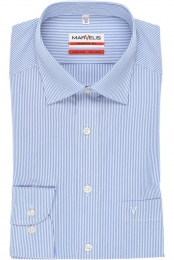 MarvelisStrijkvrijOverhemdModernFitStreepBlauw41