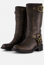AnnRocksHogeBikerbootsbruinSynthetisch