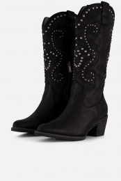 AnnRocksCowboylaarzenzwartPu