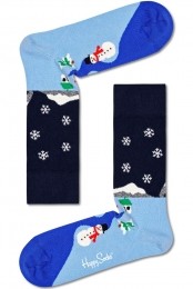 HappySocksLittleHouseOnTheSnowlandSokkenBlauw