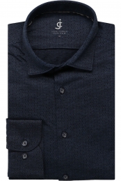 JupiterOverhemdblauwGestructureerd