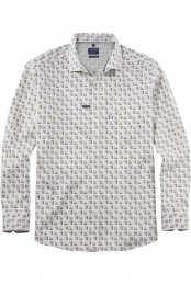 OLYMPCasualFlanellenOverhemdwitBedrukt