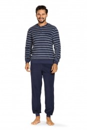 Indigoblauweherenpyjamabadstof