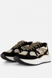 PSPoelmanSneakerszwartTextiel