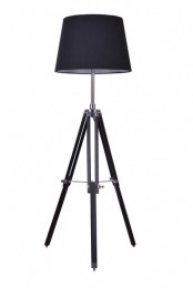 RouenIndustrieelDesignTripodVloerlampChroomMetZwarteLampenkap