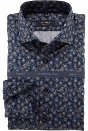 OLYMPSIGNATUREOverhemdnachtblauwMotief