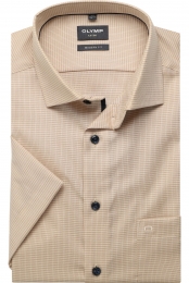 OLYMPLuxorOverhemdKortemouwbeige
