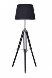 RouenIndustrieelDesignTripodVloerlampChroomMetZwarteLampenkap
