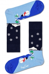 HappySocksLittleHouseOnTheSnowlandSokkenBlauw