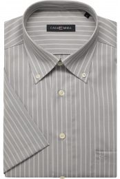 CasaModaOverhemdKortemouwgrijs