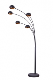 CannesIndustrieelDesignVloerlamp5-LichtsGoudZwart