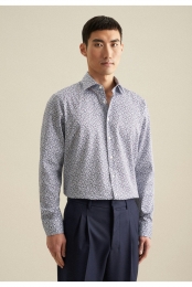 SeidenstickerOverhemdblauwBloemen